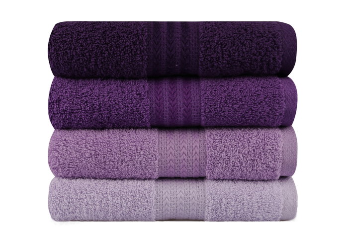 Aucune Juego de 4 toallas de mano - Morado - 50 x 90 cm